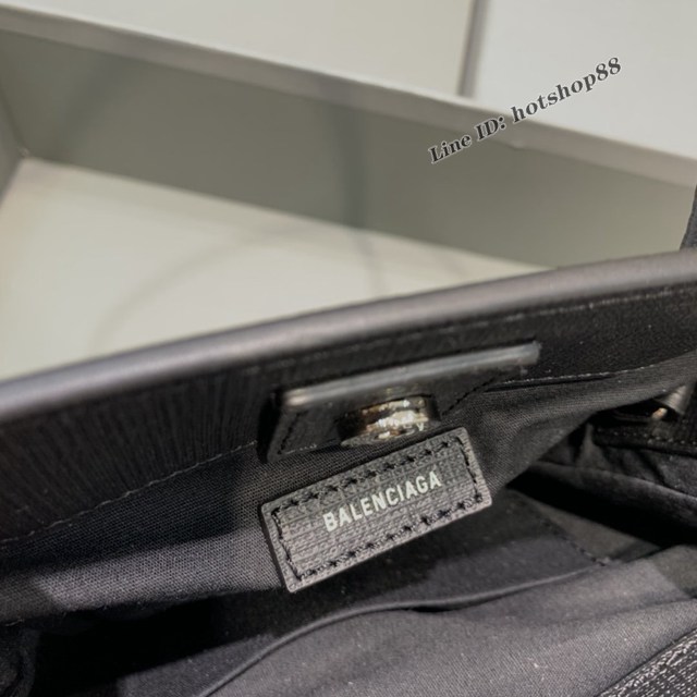 Balenciaga專櫃爆款小牛皮手提托特包 巴黎世家牙籤紋黑色小號方形購物包 fyj1682